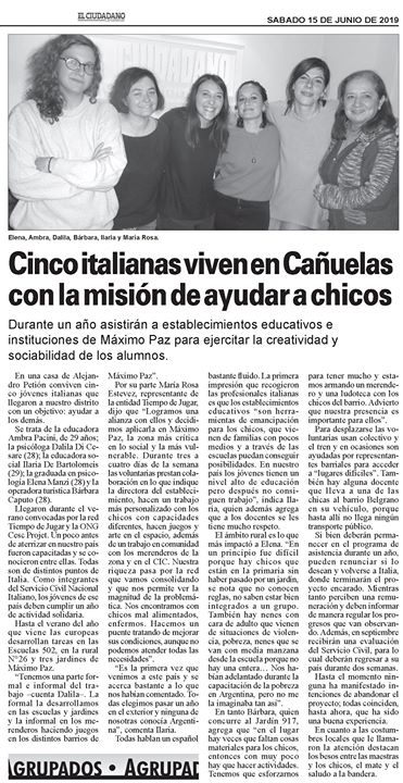 Elena, Ambra, Dalila, Barbara e Ilaria, operatrici volontarie in #serviziocivile con #CESCProject in Argentina…