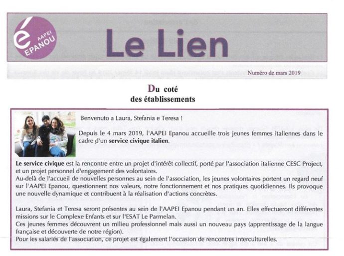 L’associazione francese AAPEI Epanou (Association des amis et parents d’enfants inadaptés d’Annecy et ses…