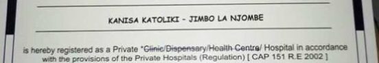 È ufficiale, riconosciuto e certificato: Ospedale di Riabilitazione INUKA Wanging’ombe Street, Wanging’ombe District, Njombe…