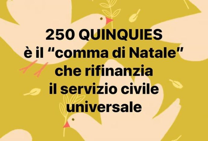 250 QUINQUIES È IL “COMMA DI NATALE” CHE RIFINANZIA CON 50 MILIONI IL SERVIZIO…