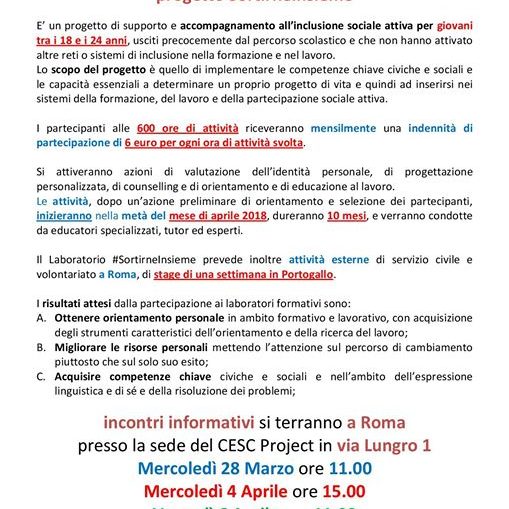ultimissimi giorni per iscriversi al progetto dedicato ai giovani dai 18 ai 24 anni…