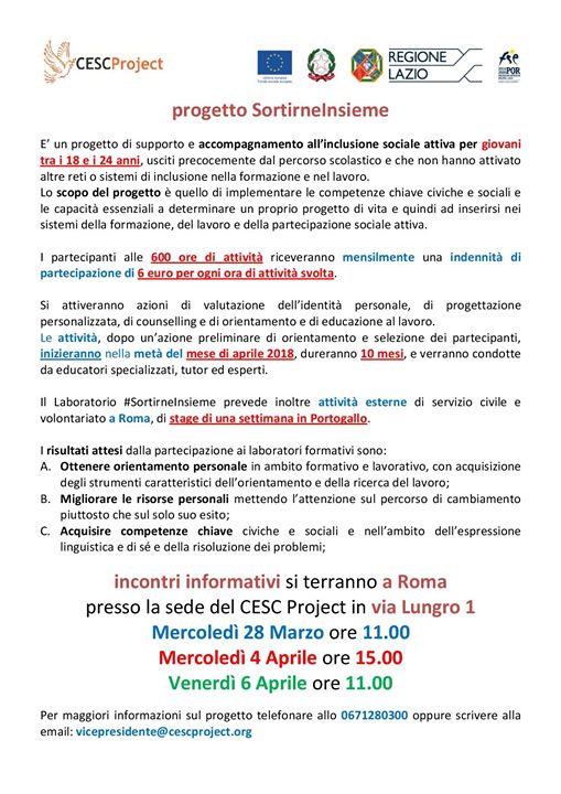 Una bella opportunità per ragazze/i dai 18-24 anni che al momento non studiano e…