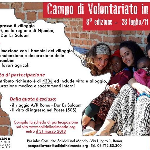 Volete fare un’esperienza di volontariato in Africa? Anche quest’anno Gondwana Cooperazione e Diplomazia Popolare…