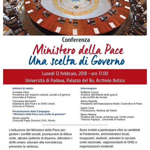 CESC Project promuove convintamente la campagna per l’istituzione di un Ministero della Pace! Invitiamo…