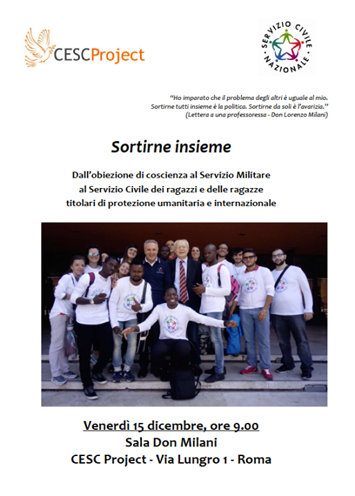 Venerdì 15 dicembre, presso la sede del CESC Project, via Lungro 1, avrà luogo…