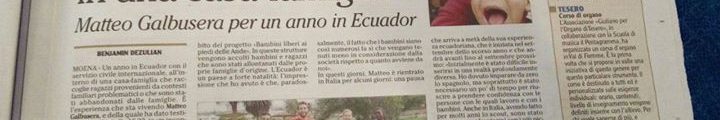 Matteo sta svolgendo il Servizio Civile con il CESC Project in Ecuador, presso la…