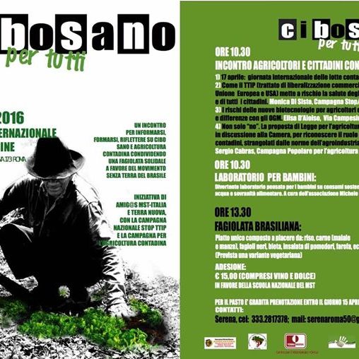Vi invitiamo all’evento annuale organizzato dal Comitato Amig@s MST-Italia a sostegno del Movimento Sem…