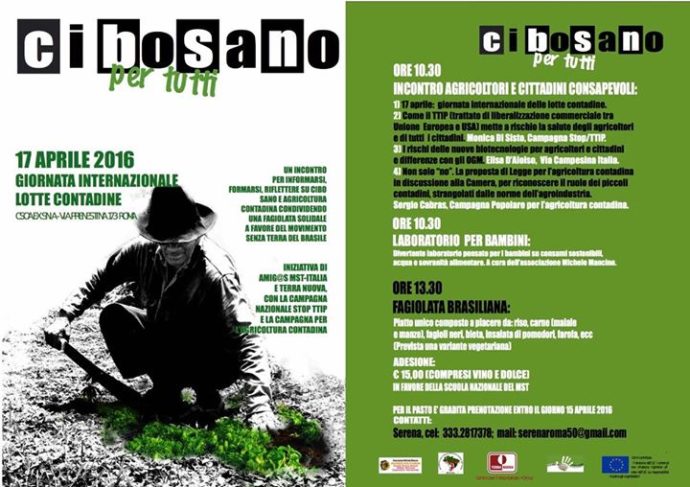 Vi invitiamo all’evento annuale organizzato dal Comitato Amig@s MST-Italia a sostegno del Movimento Sem…