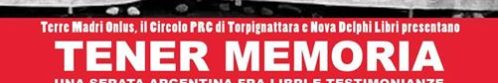 Buon Venerdì! Vi segnaliamo l’evento “TENER MEMORIA” organizzato dai nostri amici di Terre Madri…