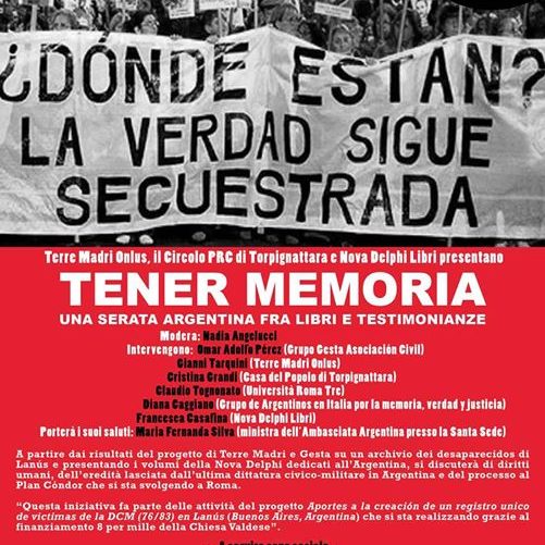 Buon Venerdì! Vi segnaliamo l’evento “TENER MEMORIA” organizzato dai nostri amici di Terre Madri…