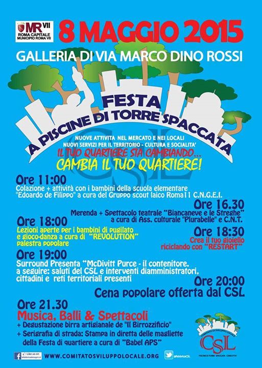 Buongiorno a tutti e tutte! Vi invitiamo alla festa del quartiere di Piscine di…